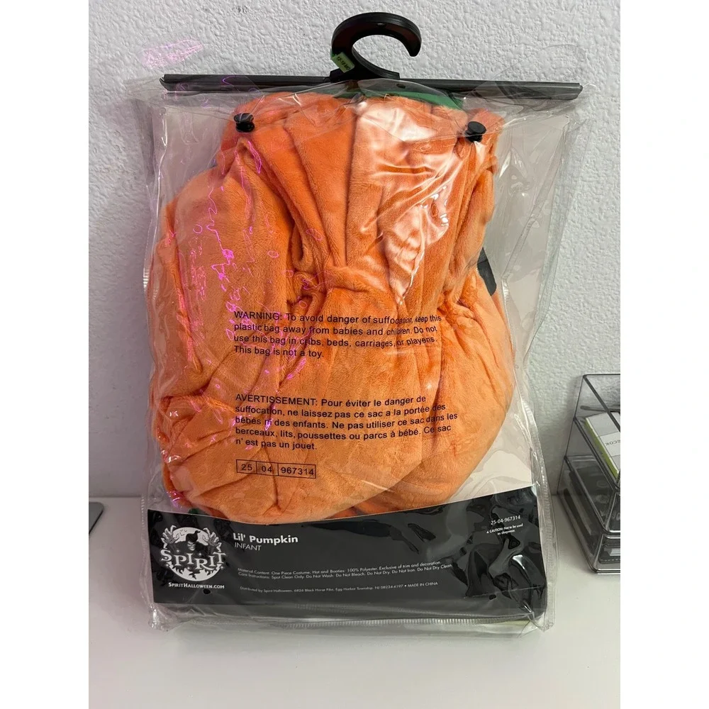 Spirit Halloween Lil Pumpkin Infant Costume 12-18 Months 3 Piece Set
